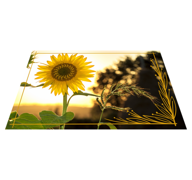 Sunflower Blossom floral vinyl carpet - TenStickers