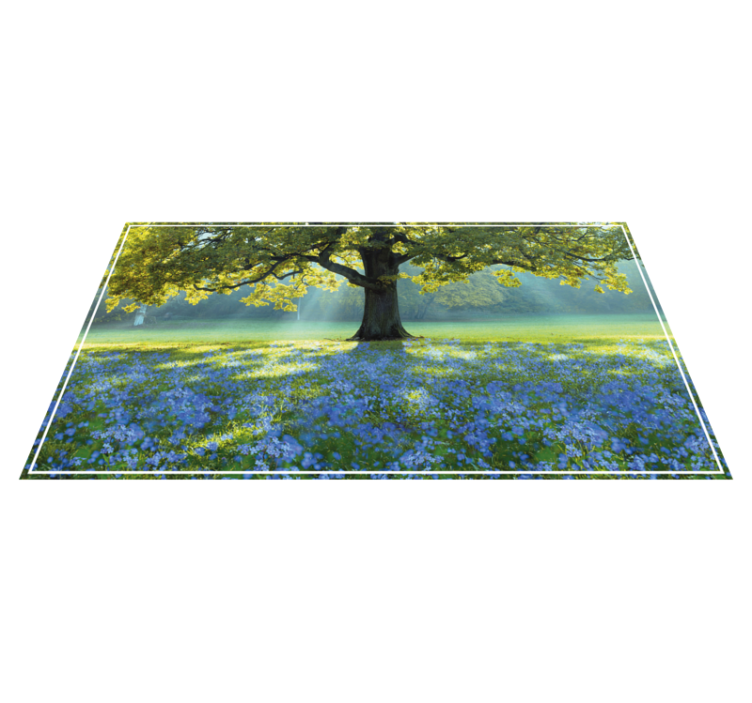 Blooming Tree Scene nature vinyl carpet - TenStickers