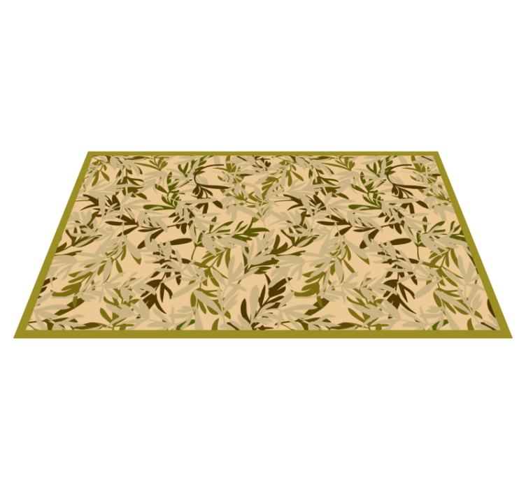 Foliage green motif floral vinyl carpet - TenStickers