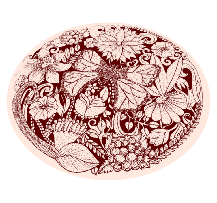 Delicate wing design floral vinyl carpet - TenStickers