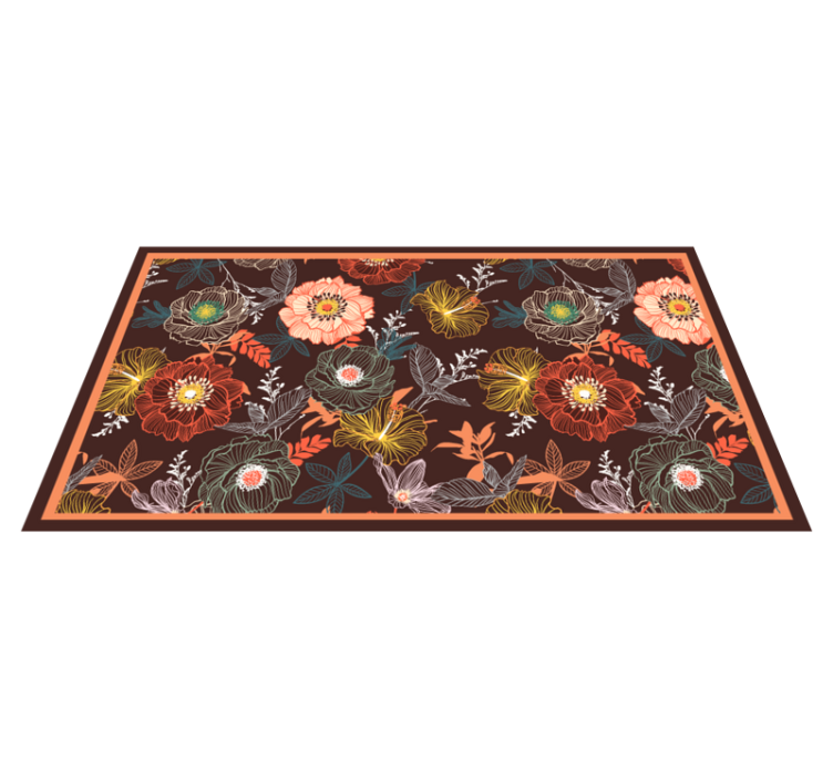 Floral vinyl carpet in vintage burst design - TenStickers