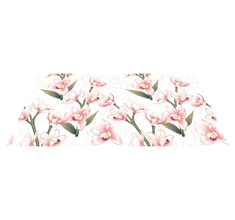 Floral vinyl carpet with elegant floral design - TenStickers