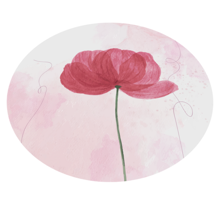 Aquarella poppy design floral vinyl carpet - TenStickers