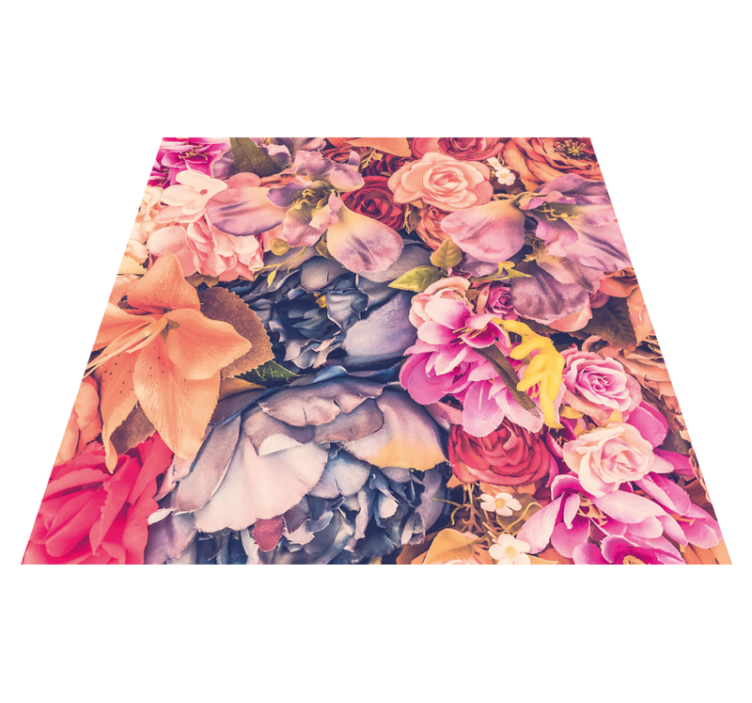 Radiant Botanical Component floral vinyl carpet - TenStickers