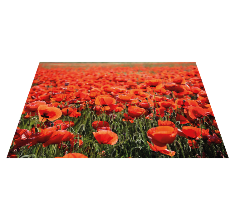 Vibrant Red Poppies floral vinyl carpet - TenStickers