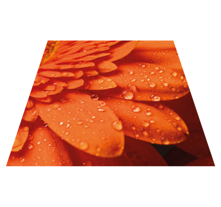 Bright orange petals floral vinyl carpet - TenStickers