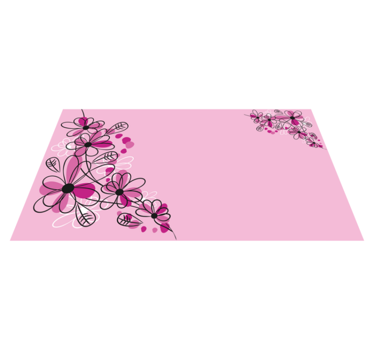 Blossom Pink Charm floral vinyl carpet - TenStickers
