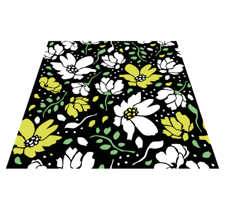 Floral vinyl carpet with striking floral design - TenStickers