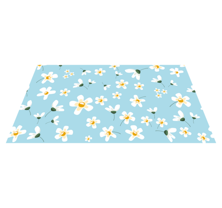 Daisy Blossom Pattern floral vinyl carpet - TenStickers
