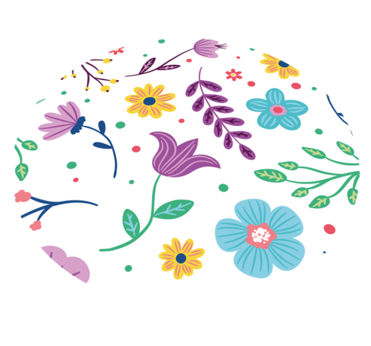 Vibrant Botanical Motivation floral vinyl carpet - TenStickers