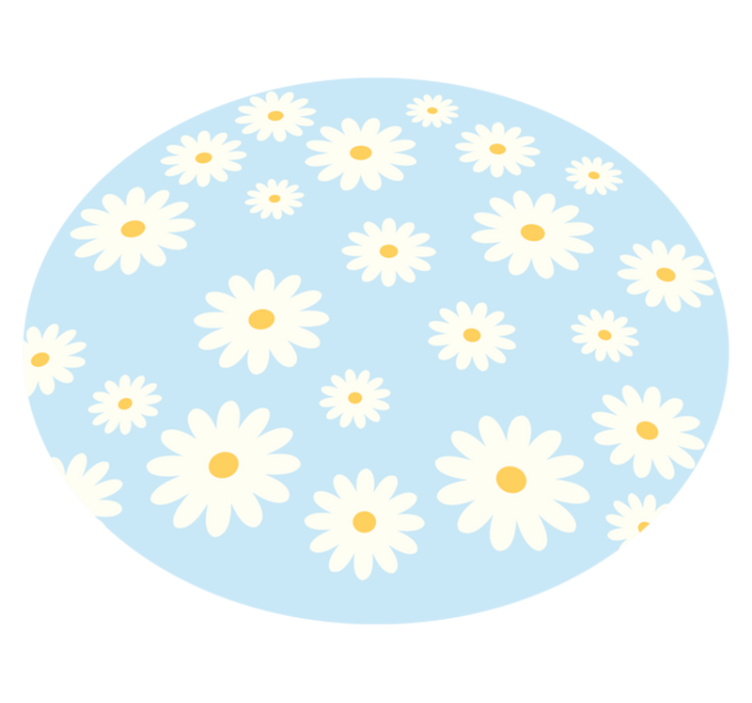 Living room vinyl carpet daisy floral design - TenStickers