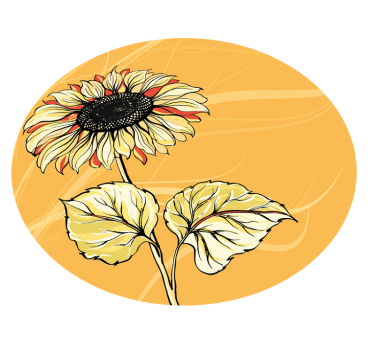 Bright Sunflower Blossom floral vinyl carpet - TenStickers