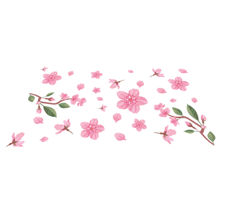Pink Blossom Motif floral vinyl carpet - TenStickers