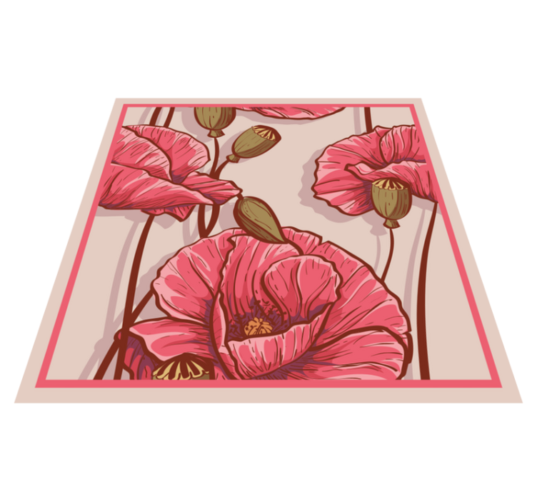 Floral vinyl carpet with elegant floral pattern - TenStickers