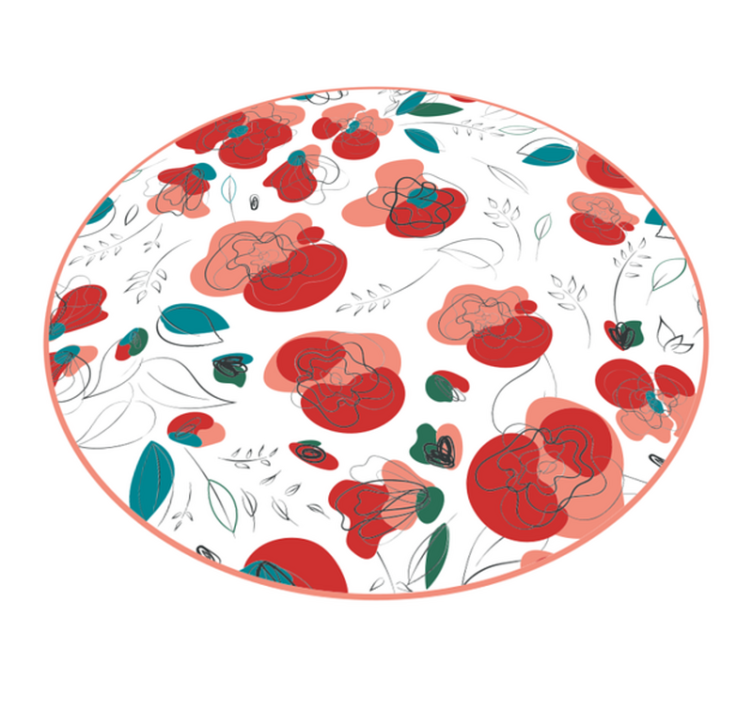 Thriving Botanical Component floral vinyl carpet - TenStickers