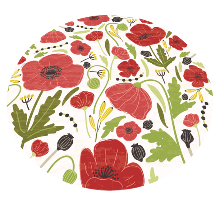 Red Poppy Blossoms floral vinyl carpet - TenStickers