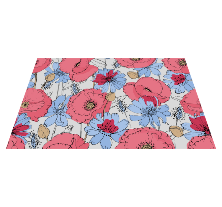 Lively botanical print floral vinyl carpet - TenStickers