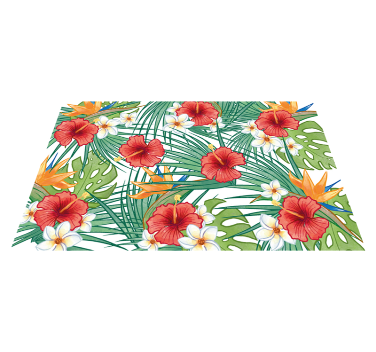 Tropical floral theme floral vinyl carpet - TenStickers