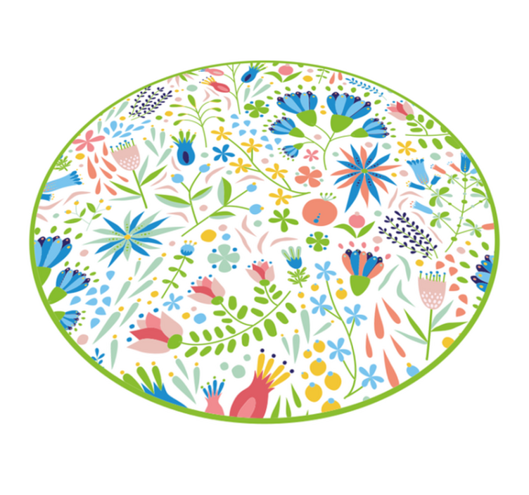 Floral Patterns Delight circular vinyl carpet - TenStickers