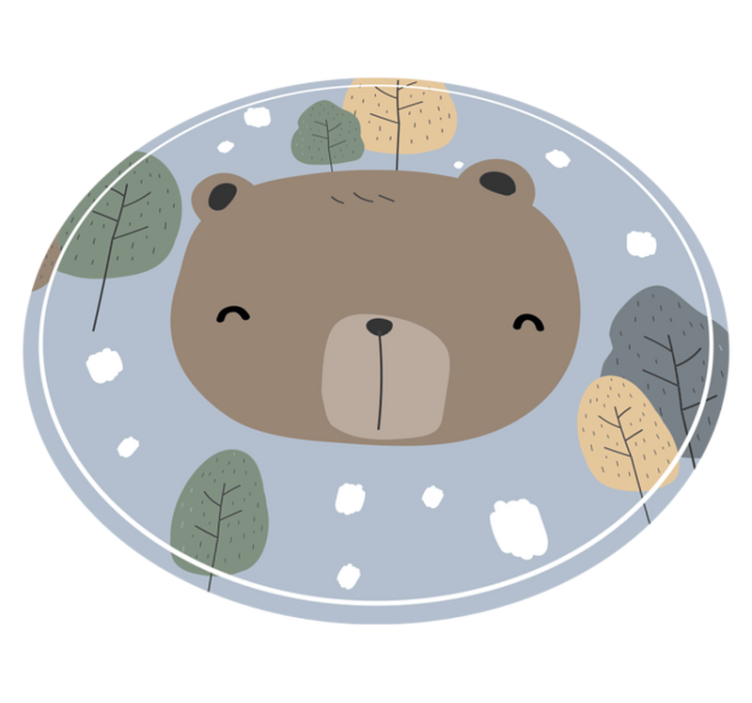 Happy Bear Face kids vinyl carpet - TenStickers