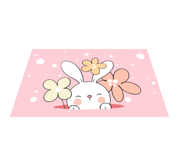 Baby bunny illustration kids vinyl carpet - TenStickers