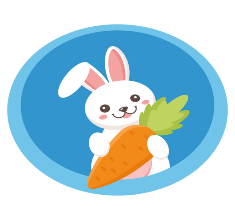Happy bunny with carrot animal vinyl carpet - TenStickers