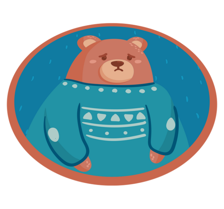 Sad Bear Sweater nursery vinyl carpet - TenStickers