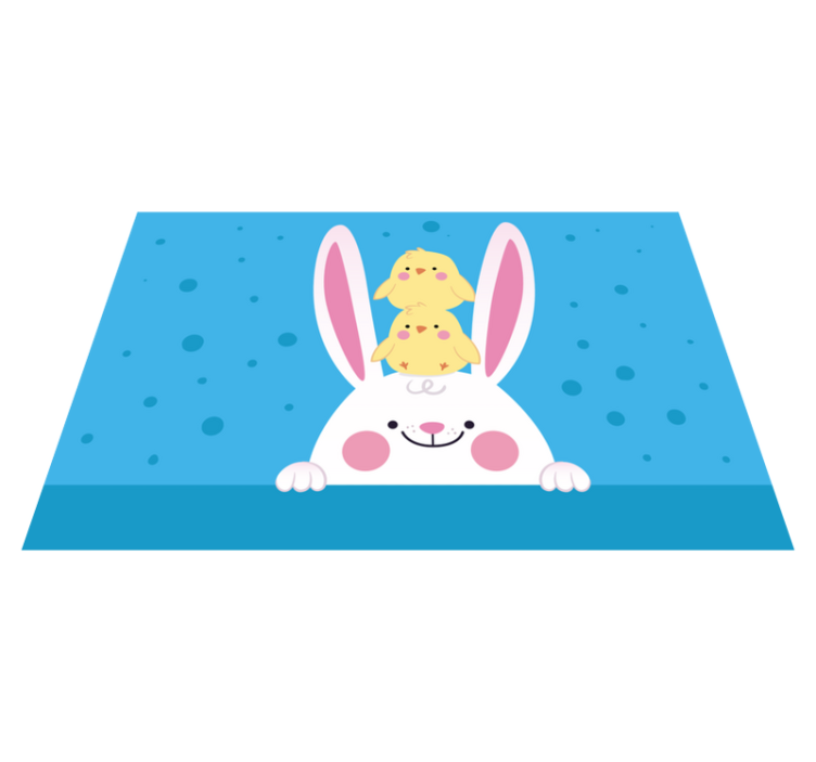 Happy bunny with chicks kids vinyl carpet - TenStickers