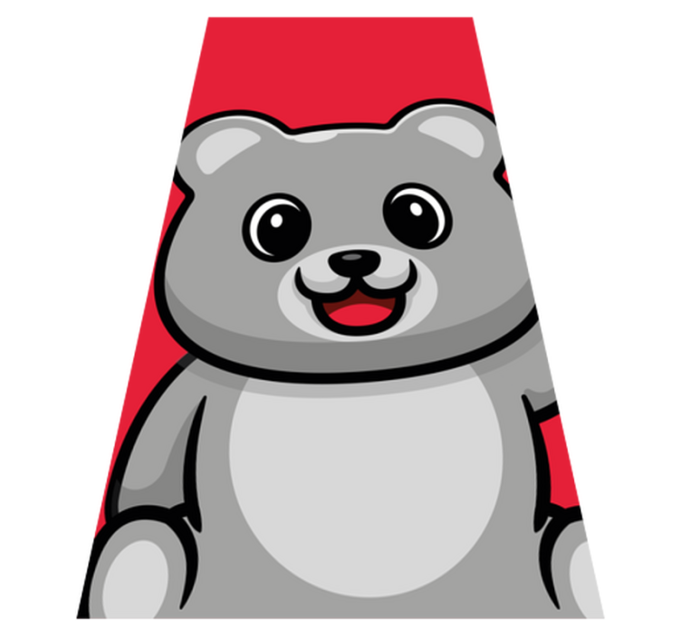 Cheerful Bear Face kids vinyl carpet - TenStickers