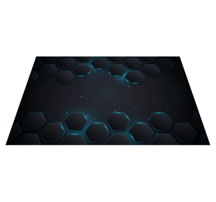 Blue hexagonal layout geometric vinyl carpet - TenStickers