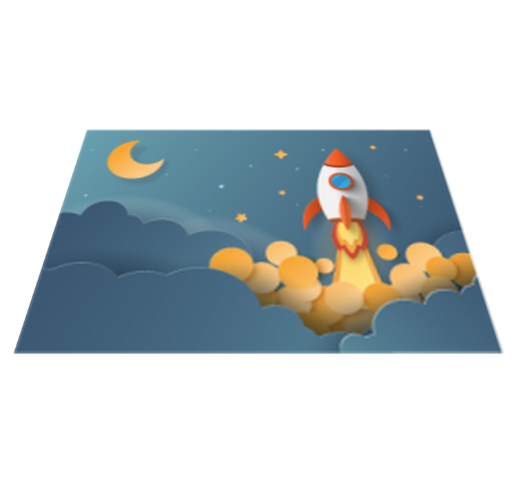 Rocket launch adventure star vinyl carpet - TenStickers