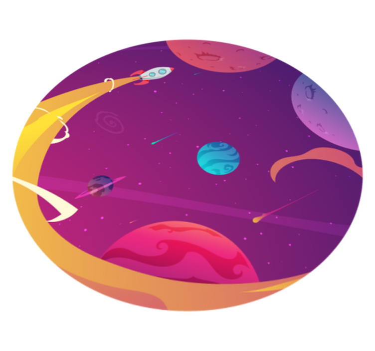 Cosmic rocket journey star vinyl carpet - TenStickers