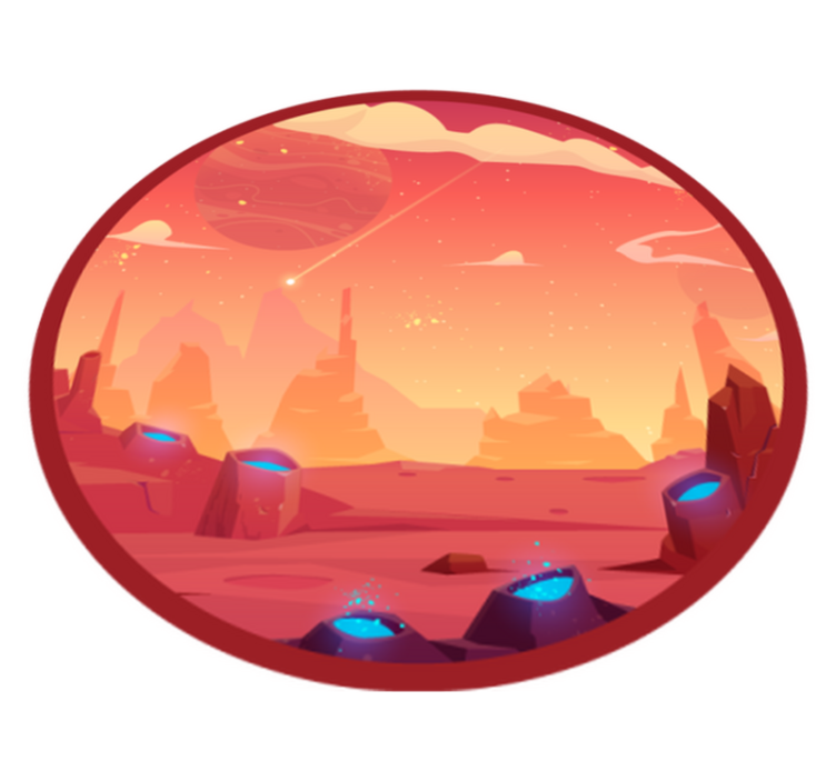 Cosmic Desert Scene star vinyl carpet - TenStickers