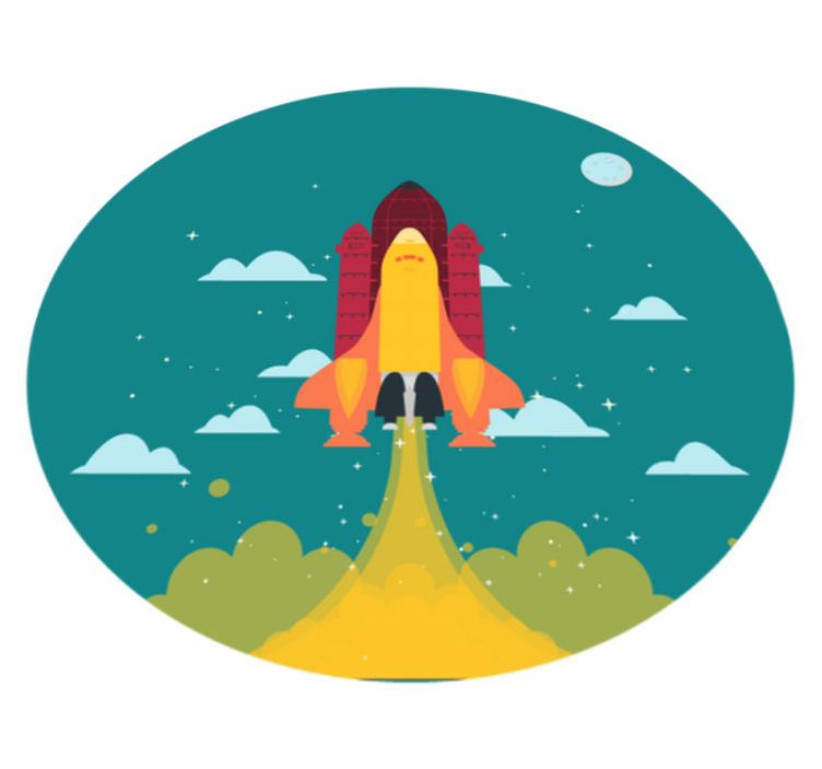 Rocket launch star vinyl carpet - TenStickers