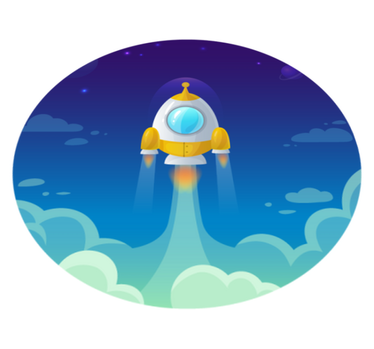 Rocket Launch Scene star vinyl carpet - TenStickers