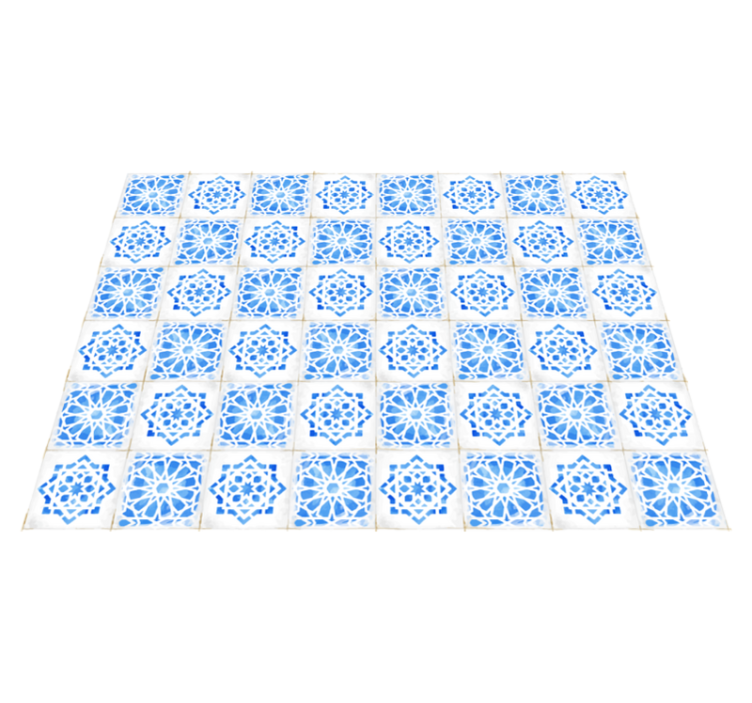 Intricate Blue Patterns tile vinyl carpet - TenStickers