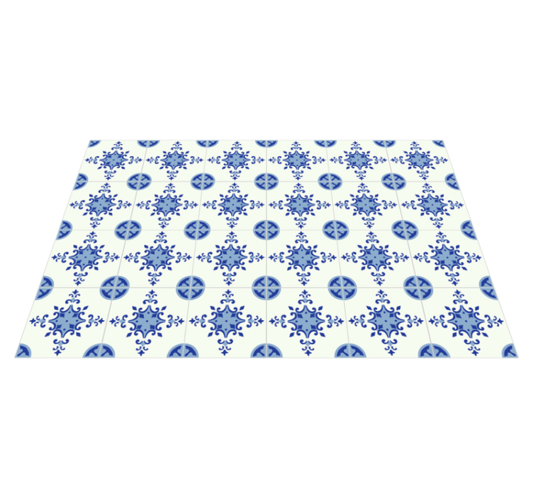 Azure Blossom Arrangement tile vinyl carpet - TenStickers