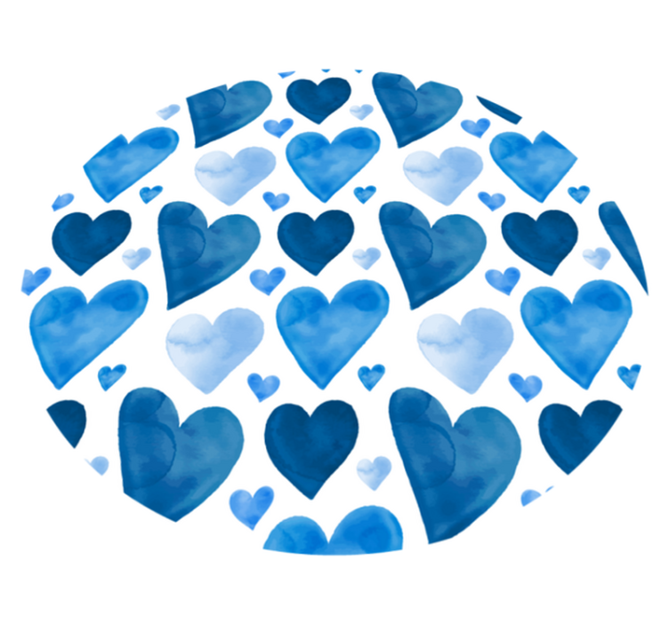 Blue heart pattern teen vinyl carpet - TenStickers