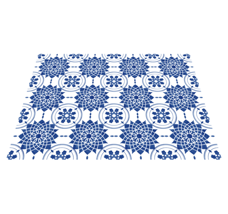 Intricate Blue Motifs mandala vinyl carpet - TenStickers