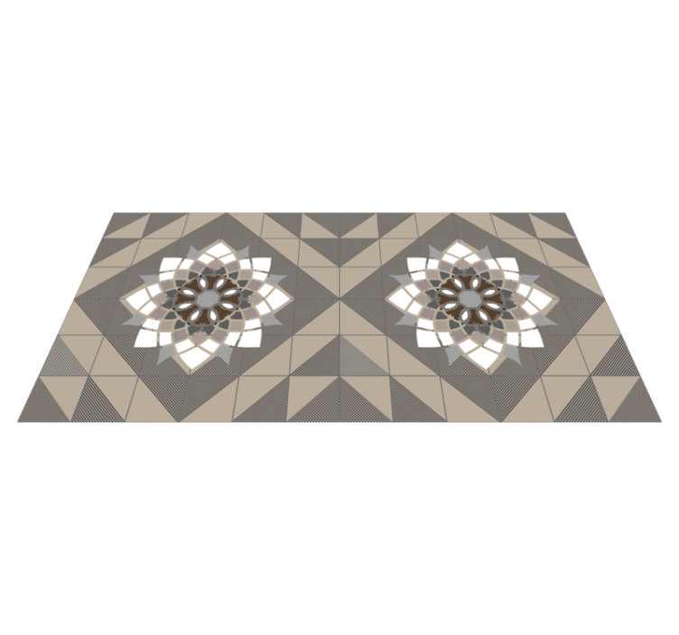 Geometric Floral Motif mosaic vinyl carpet - TenStickers