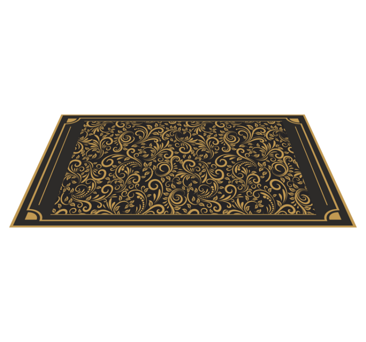 Golden elegant foliage hallway vinyl carpet - TenStickers