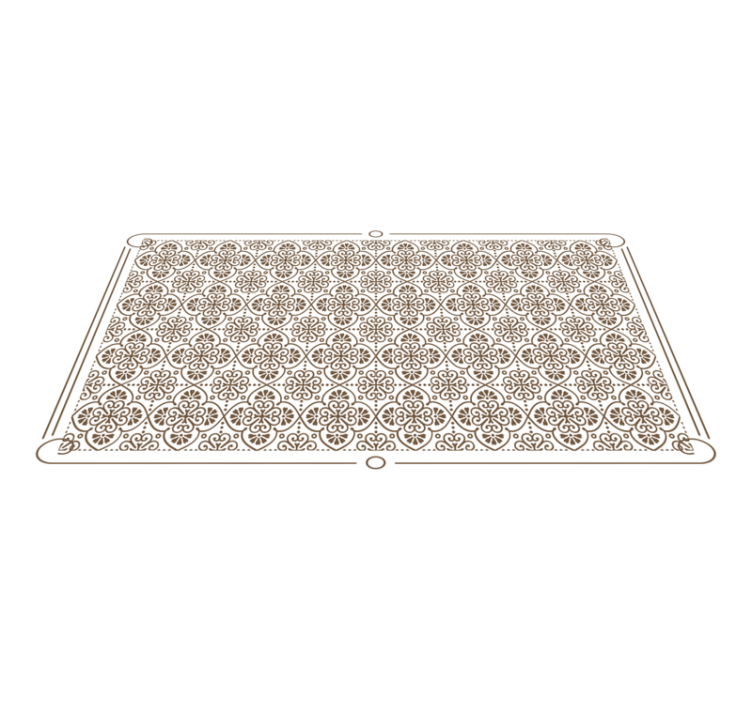 Intricate floral elements tile vinyl carpet - TenStickers