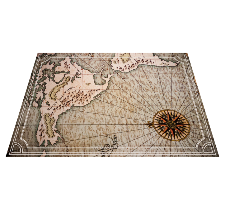 Antique nautical chart world map vinyl carpet - TenStickers