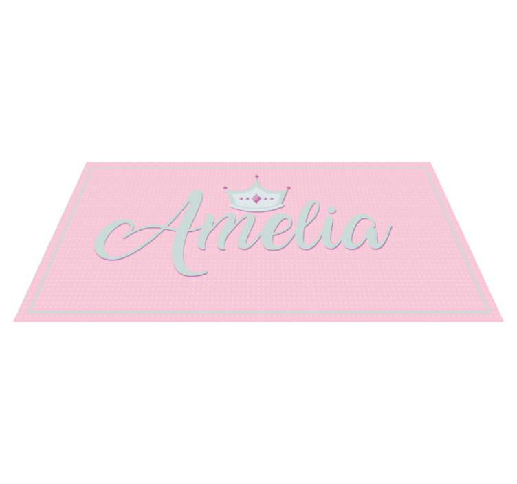 Crowned pink name custom vinyl carpet - TenStickers