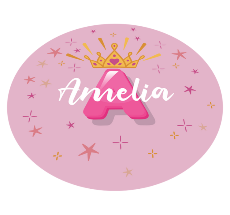 Princess personalised name kids vinyl carpet - TenStickers