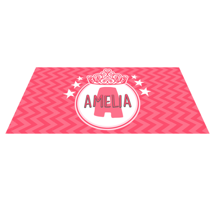 Princess name emblem kids vinyl carpet - TenStickers