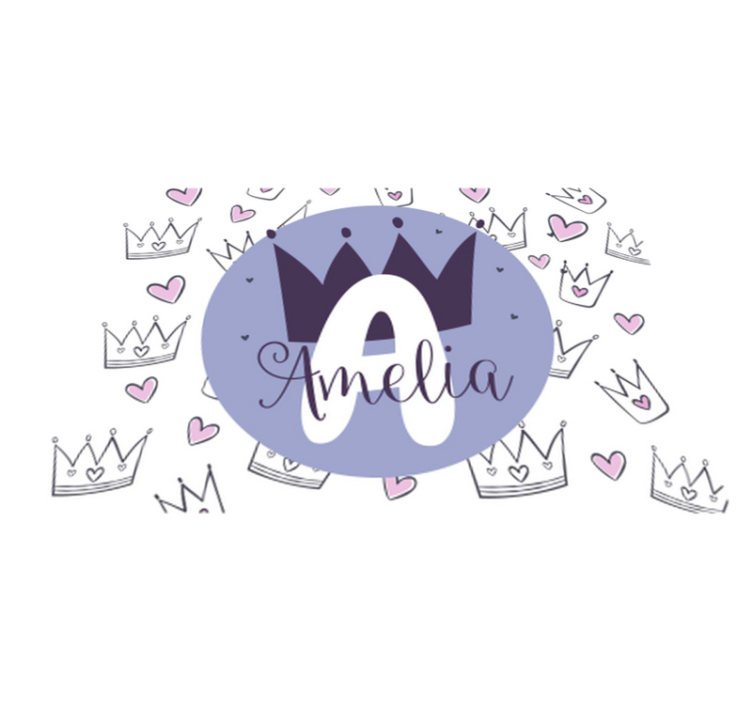 Personalized crown print kids vinyl carpet - TenStickers