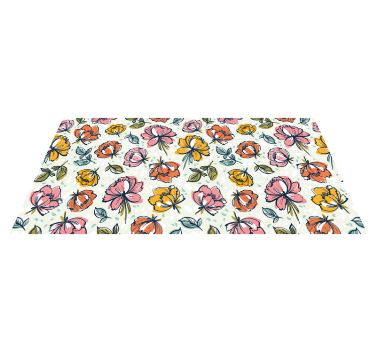 Blossoming garden design floral vinyl carpet - TenStickers