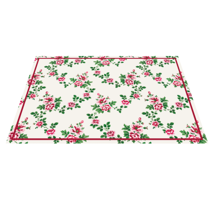 Floral vinyl carpet with blooming floral patterns - TenStickers
