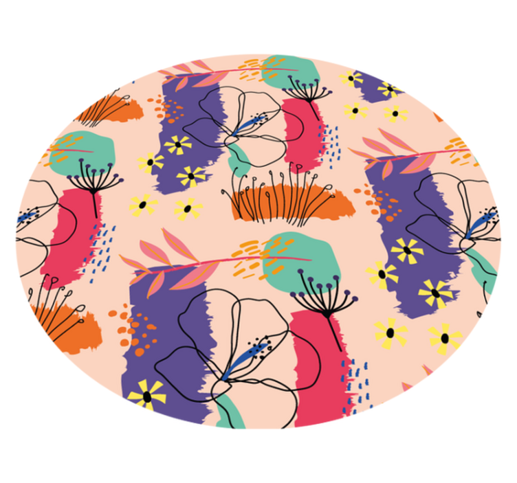 Vibrant Flower Elements floral vinyl carpet - TenStickers